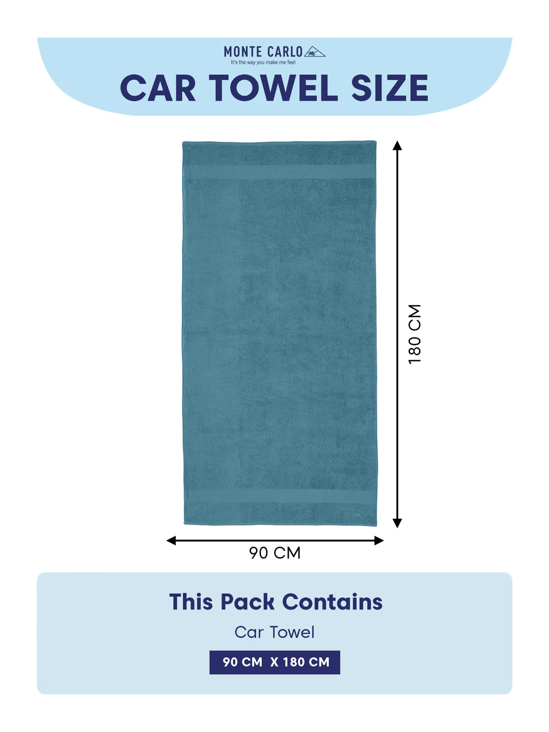 Blue Pure Cotton Solid 380 GSM Car Towel 1 Piece (Jazz Collection) - Image 7