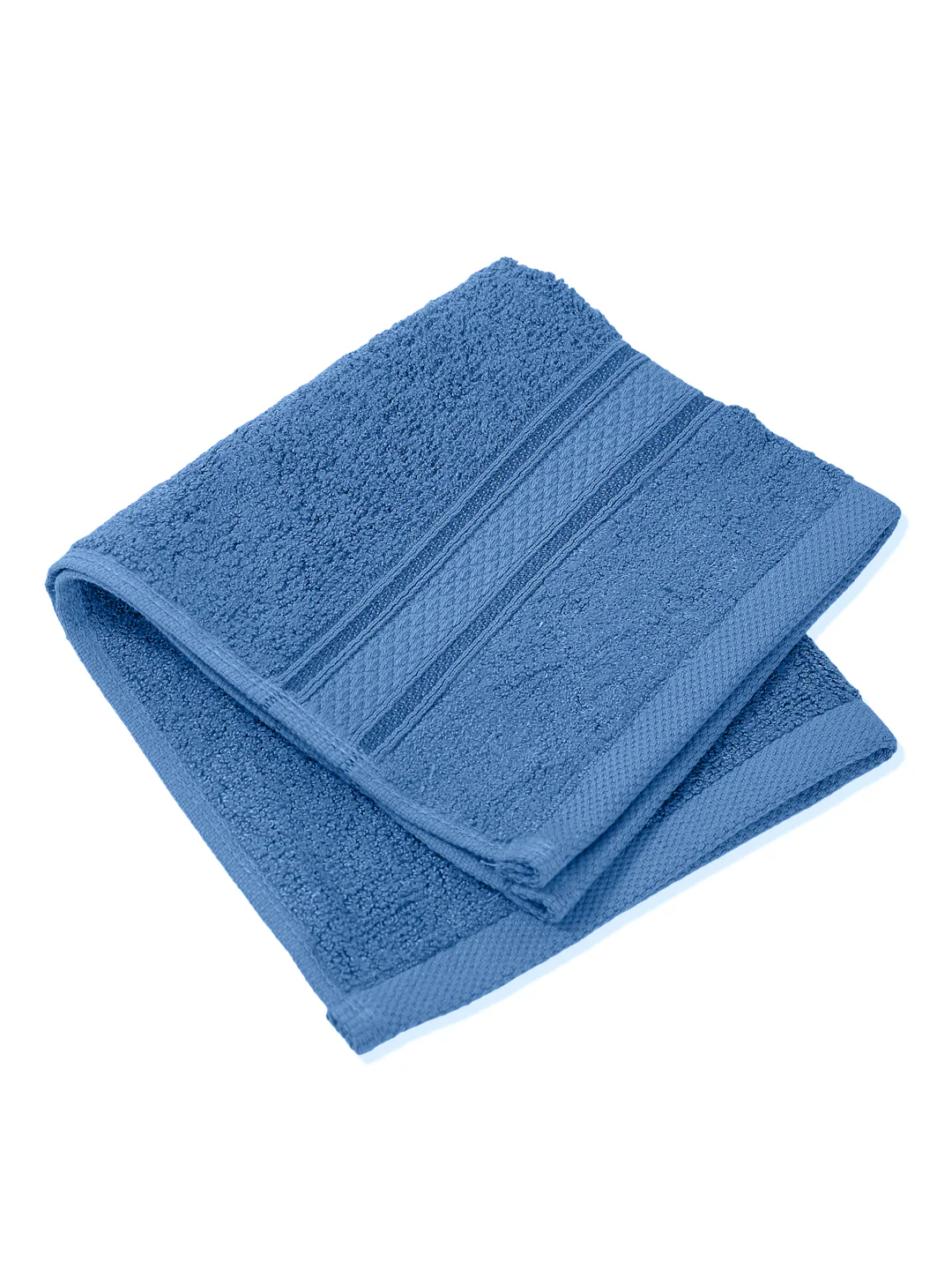 Blue Pure Cotton Solid 400 GSM Face Towel 4 Pc Set (Jasper Collection) - Image 3
