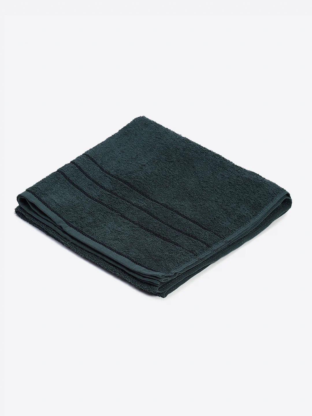 Bottle Green Cotton Solid 350 GSM Bath Towel (Soho) - Image 2