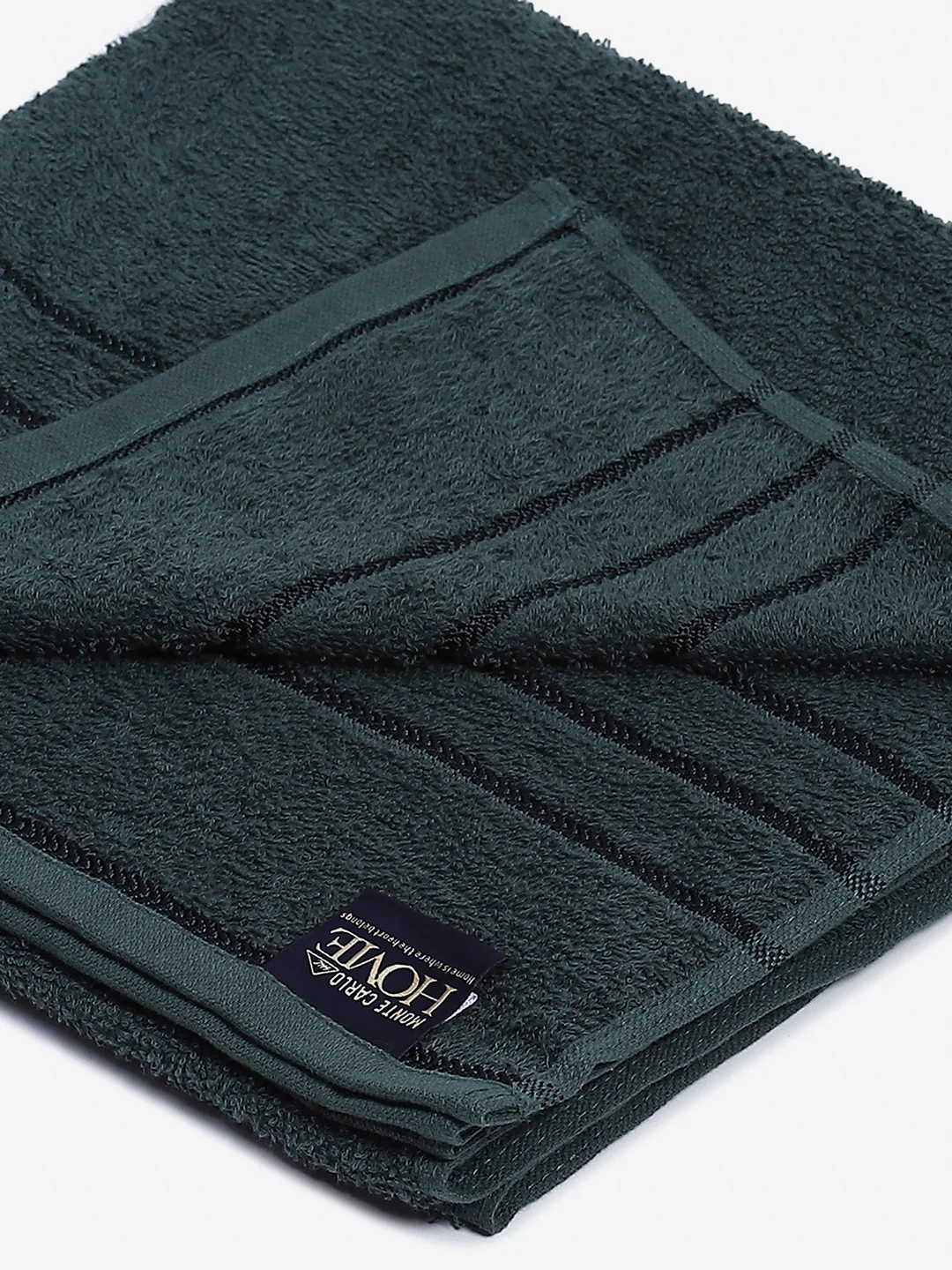 Bottle Green Cotton Solid 350 GSM Bath Towel (Soho) - Image 3