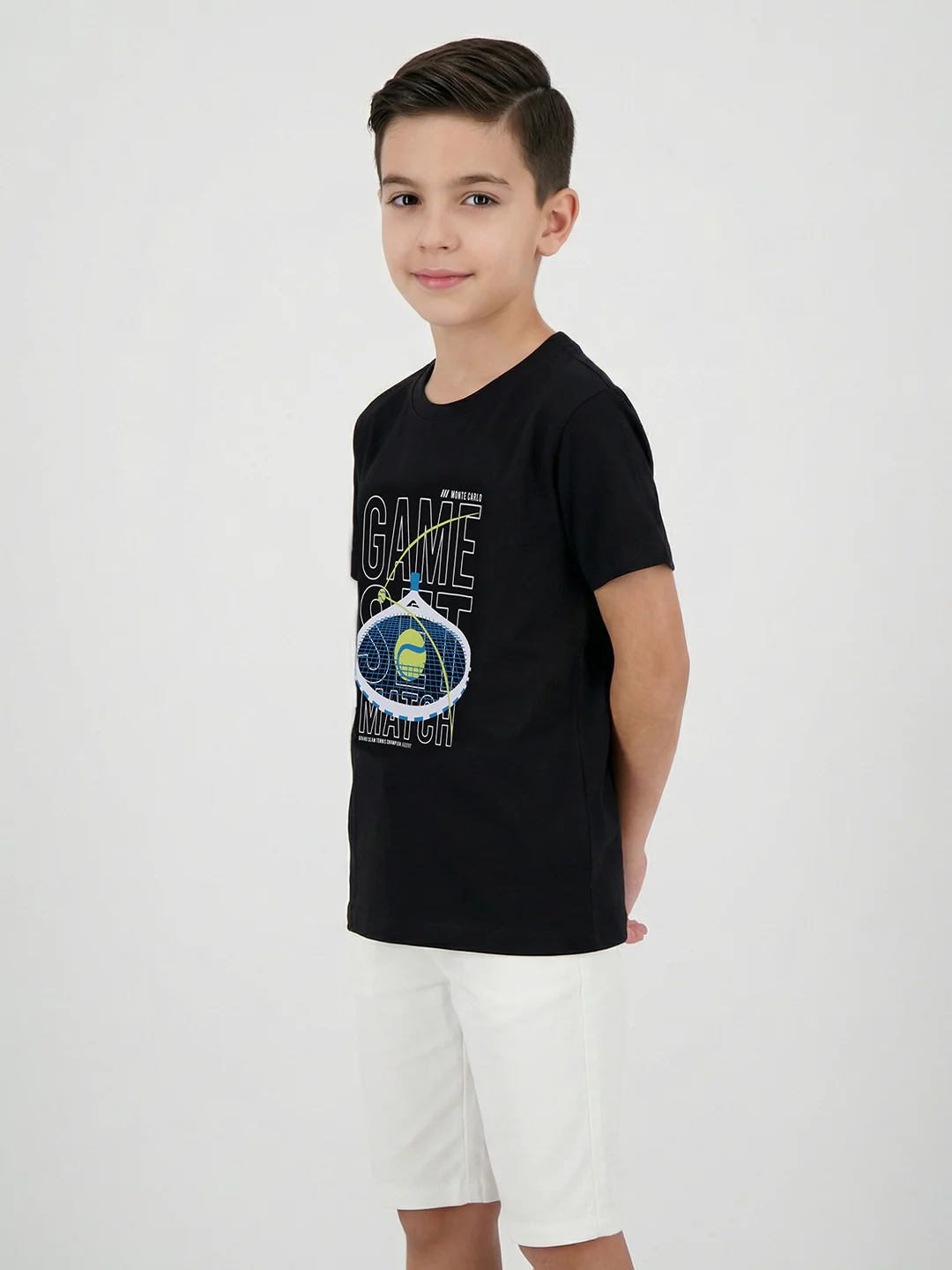 Boys Black, Cream & Orange Printed Round Neck Half Sleeve T-Shirt (Pack of 3) - Image 8