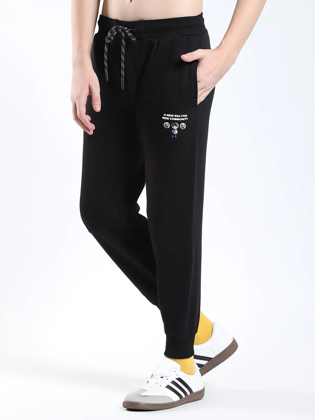 Boys Black Printed Collar Full Sleeve Winter Tracksuit - Image 7