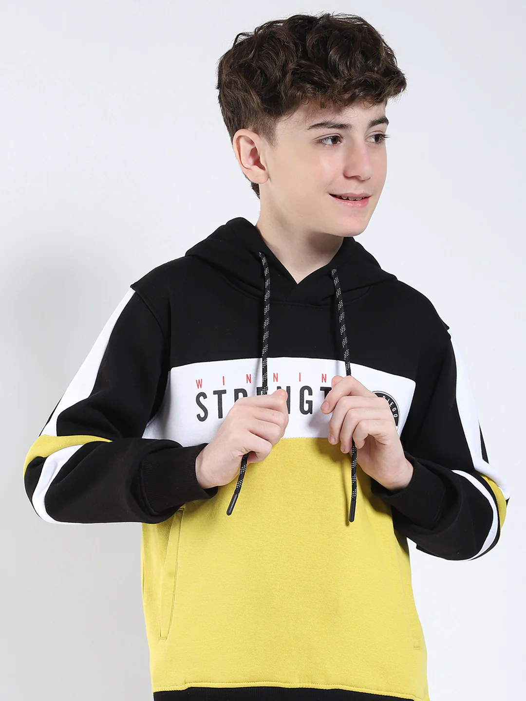 Boys Black Printed Hooded Full Sleeve Winter Tracksuit - Image 6