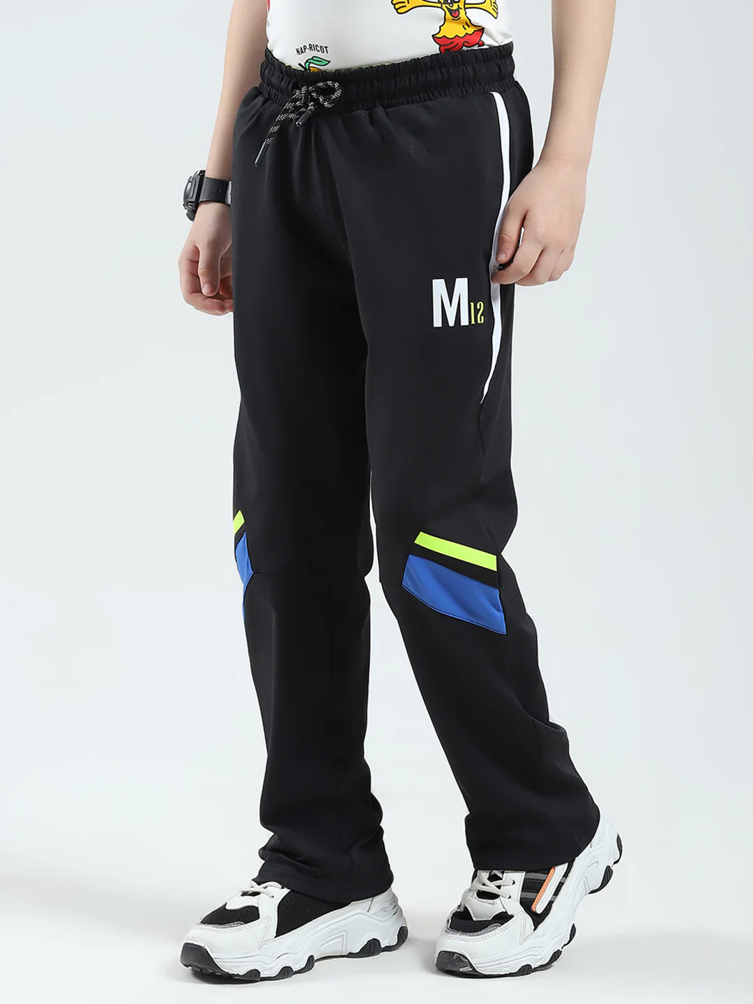 Boys Black Printed Regular Fit Lower - Image 3