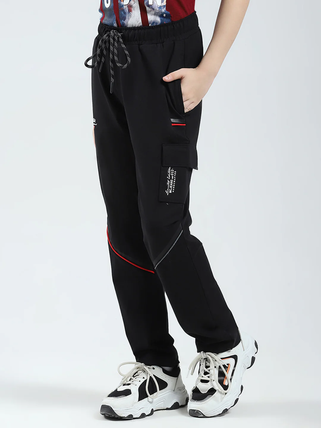 Boys Black Printed Regular Fit Lower - Image 3
