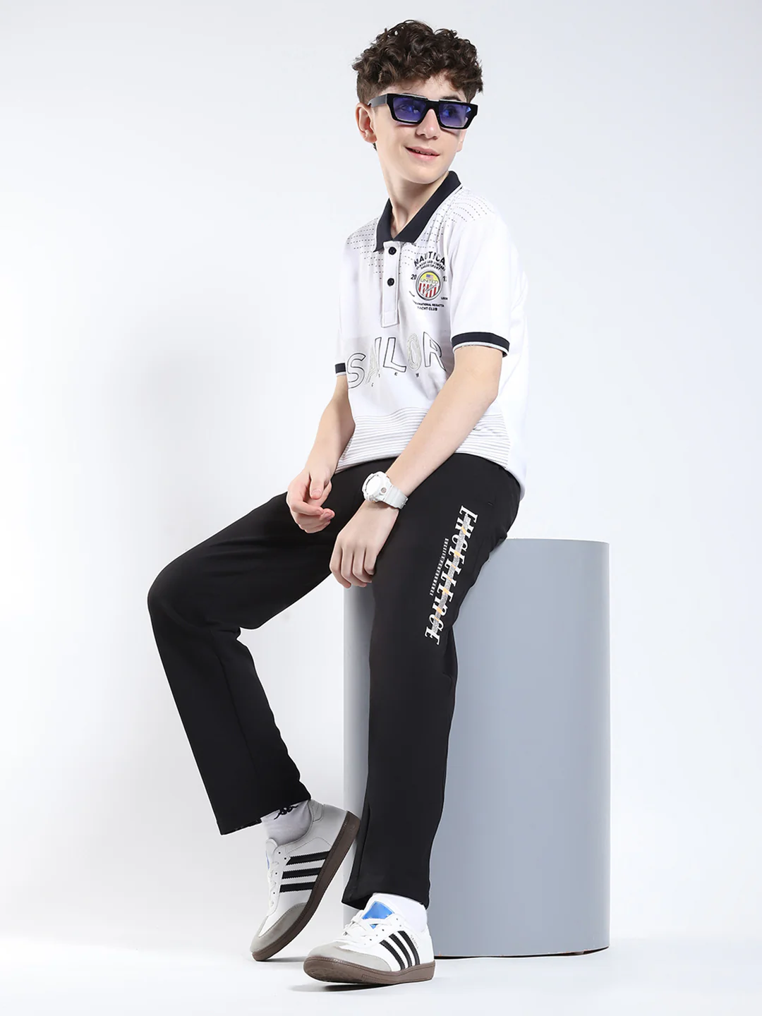 Boys Black Printed Regular Fit Lower - Image 2