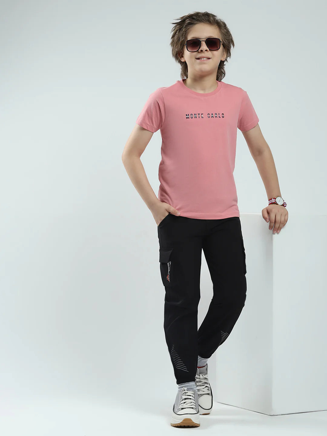 Boys Black Solid Regular Fit Lower - Image 2