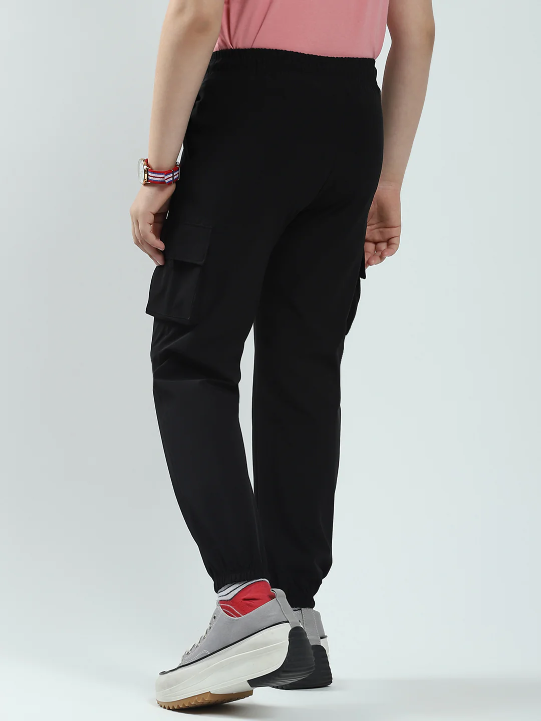 Boys Black Solid Regular Fit Lower - Image 5