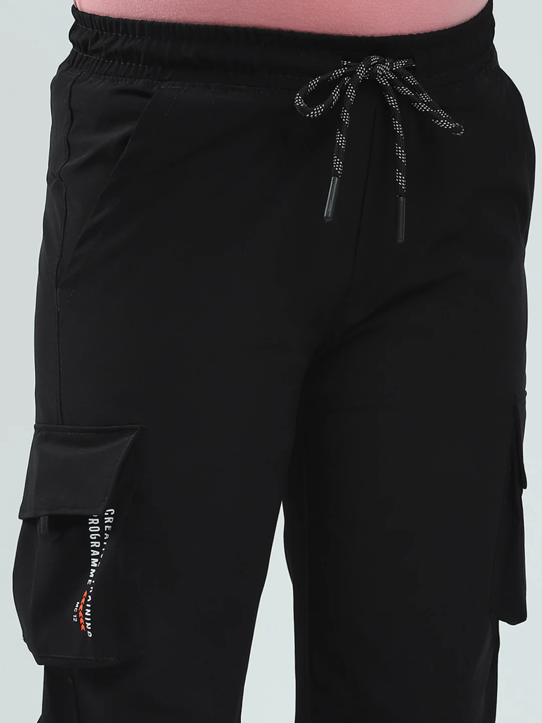 Boys Black Solid Regular Fit Lower - Image 6