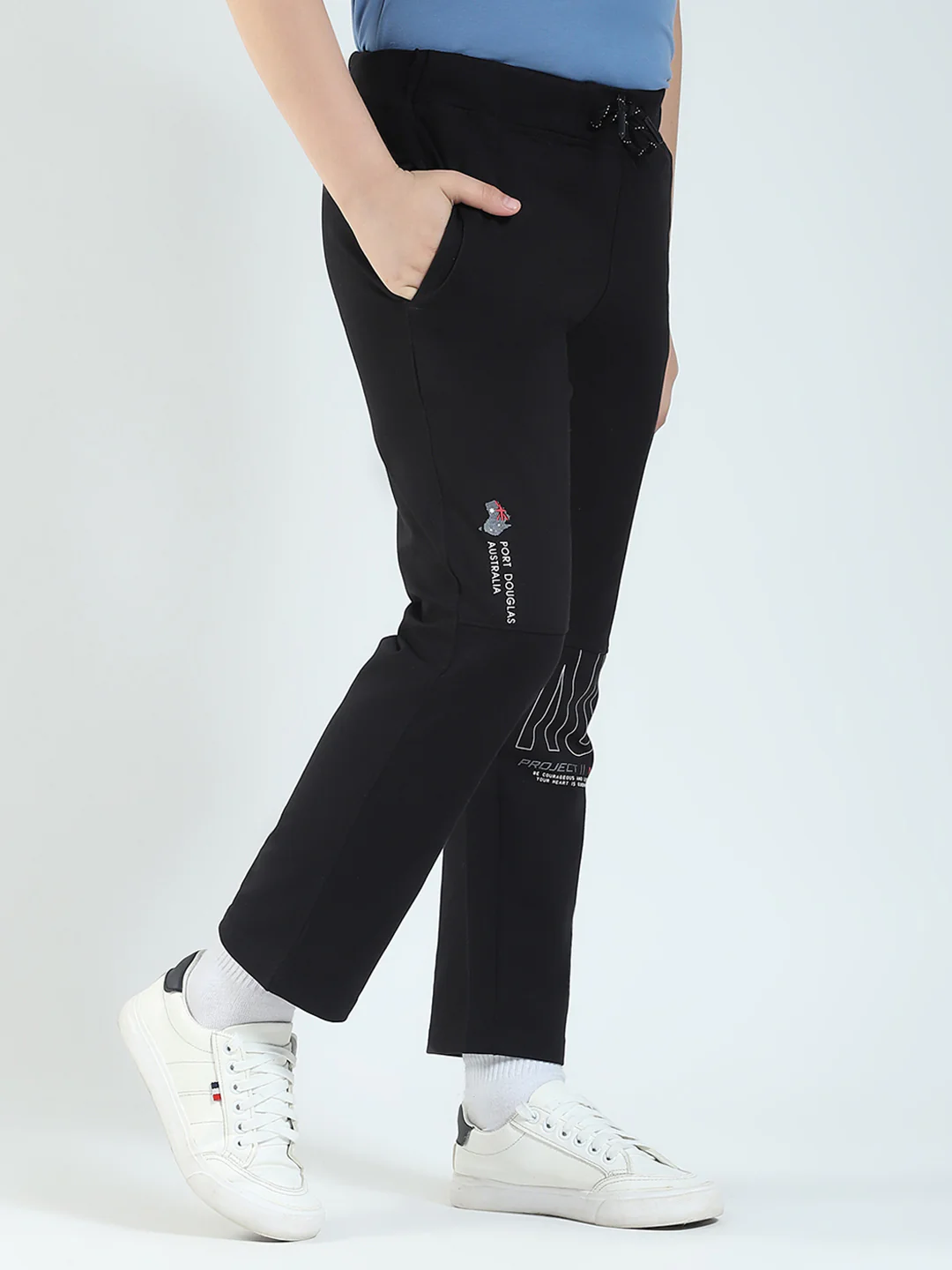Boys Black Solid Regular Fit Lower - Image 4