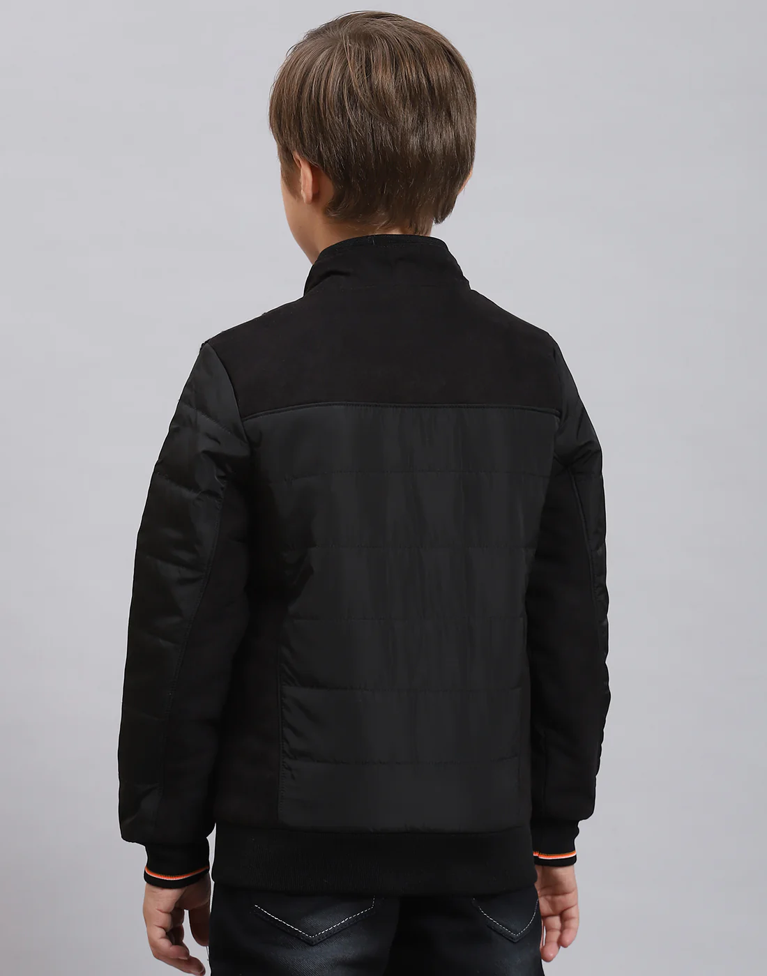 Boys Black Solid Stand Collar Full Sleeve Boys Jacket - Image 6