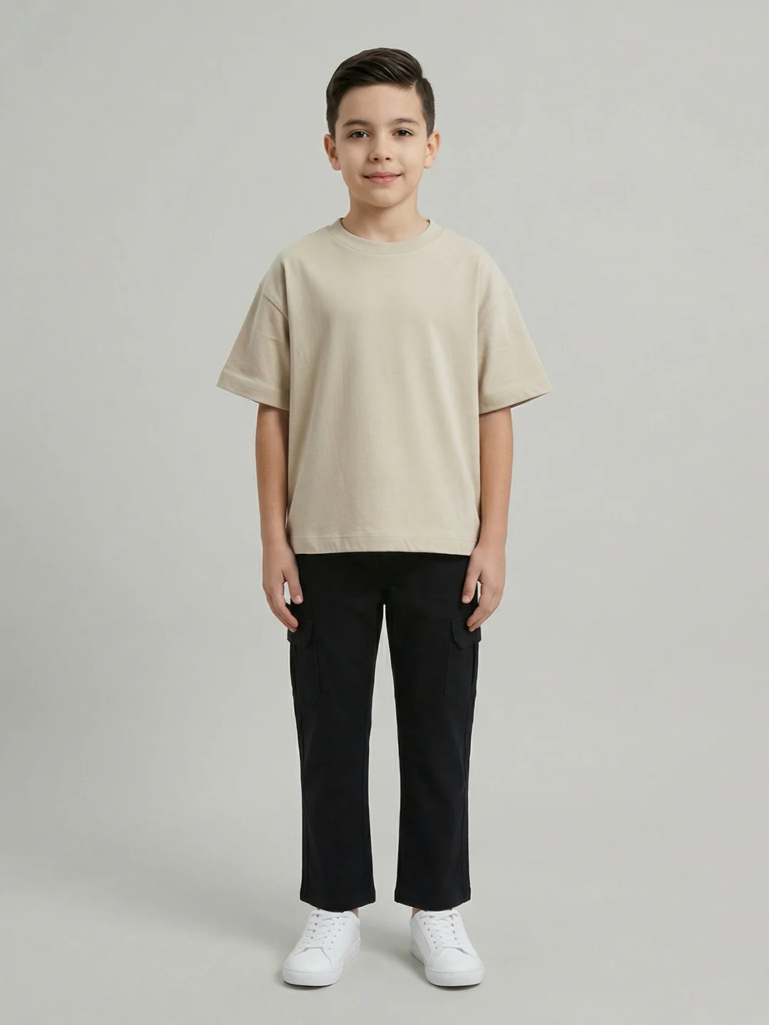 Boys Black Solid Straight Fit Jogger - Image 5