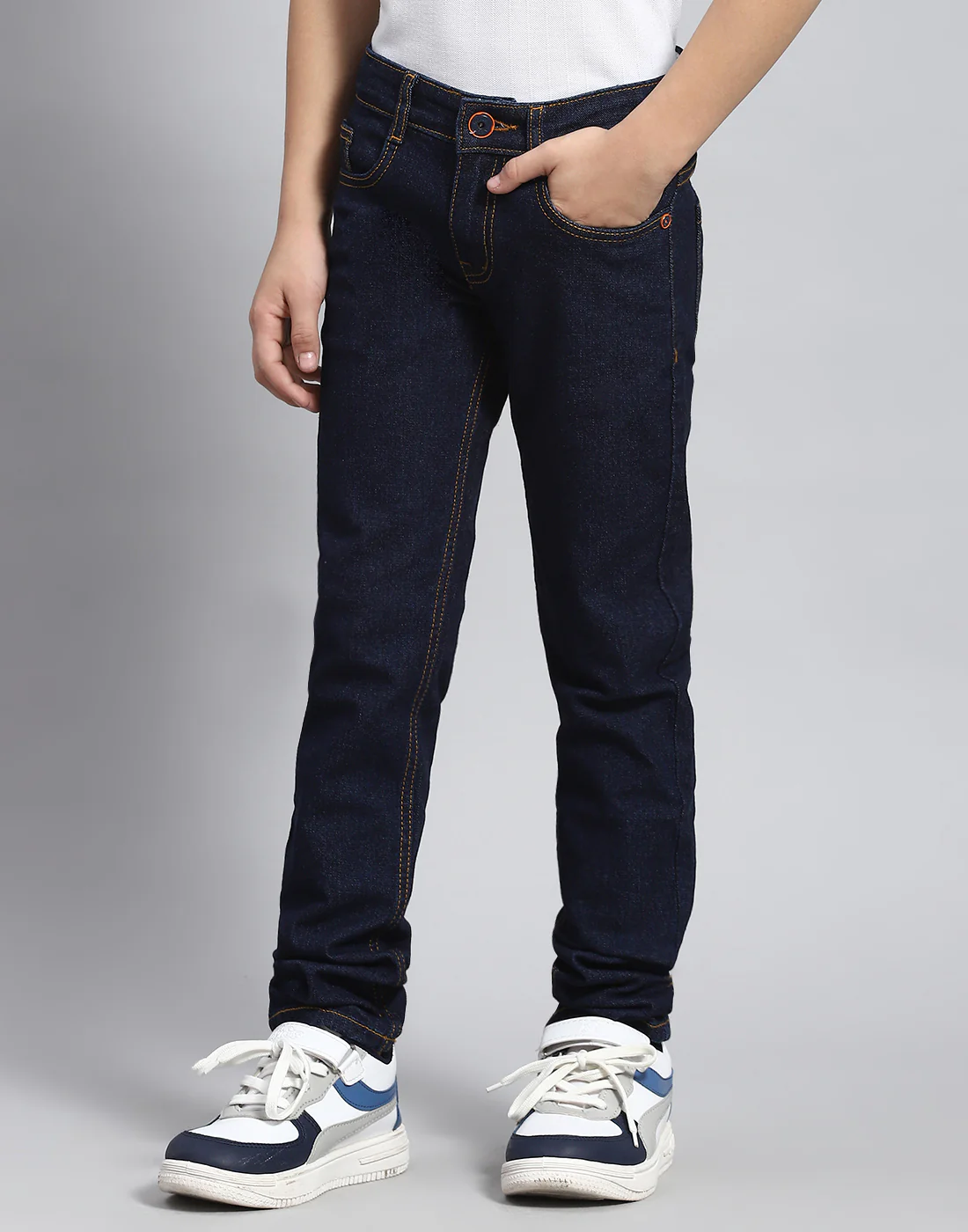 Boys Blue Light Wash Slim Fit Denim - Image 3