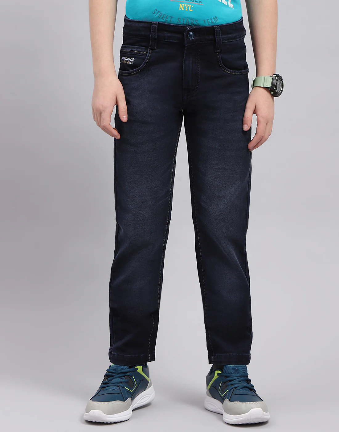 Boys Blue Light Wash Slim Fit Denim - Image 2