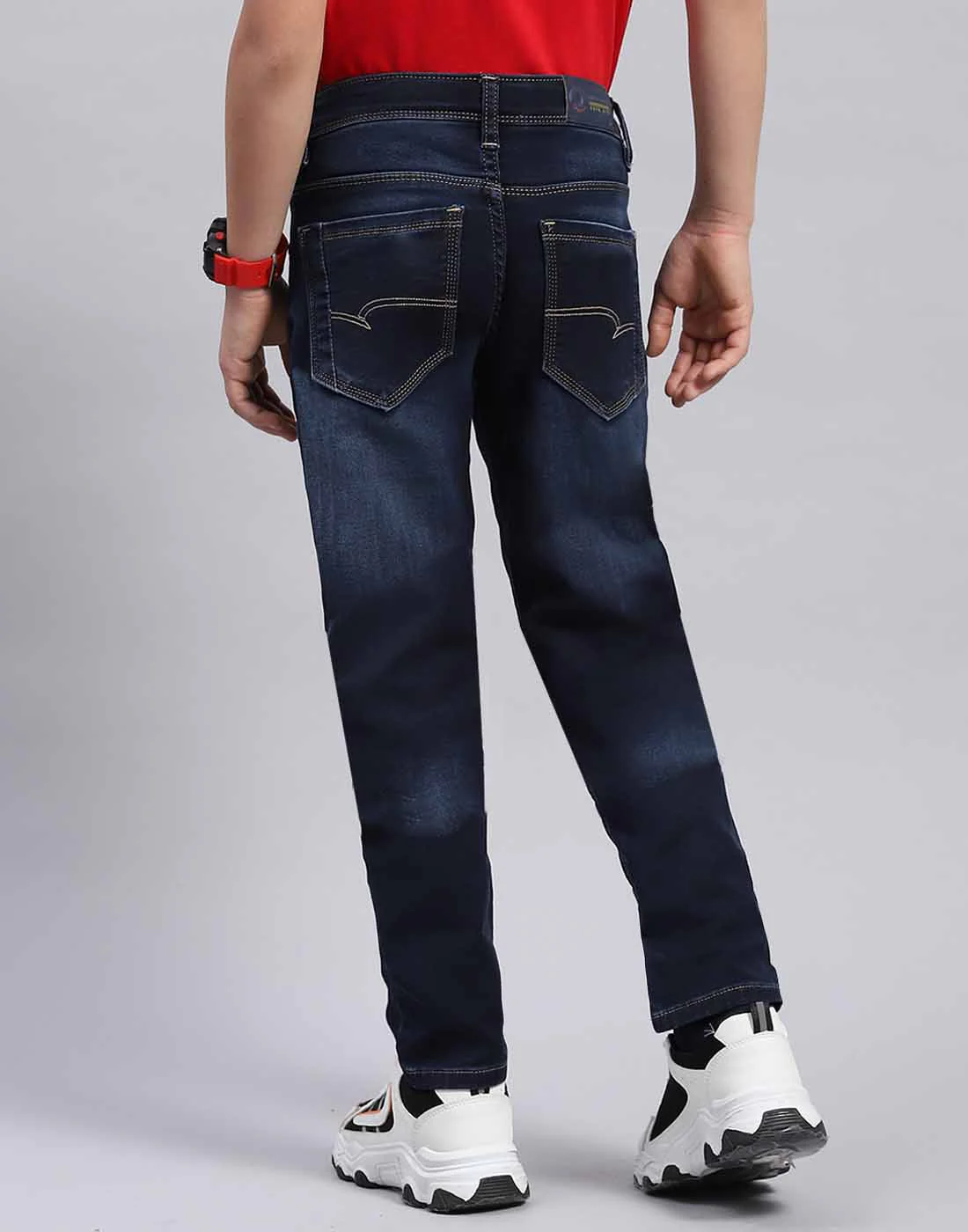 Boys Blue Light Wash Slim Fit Denim - Image 5
