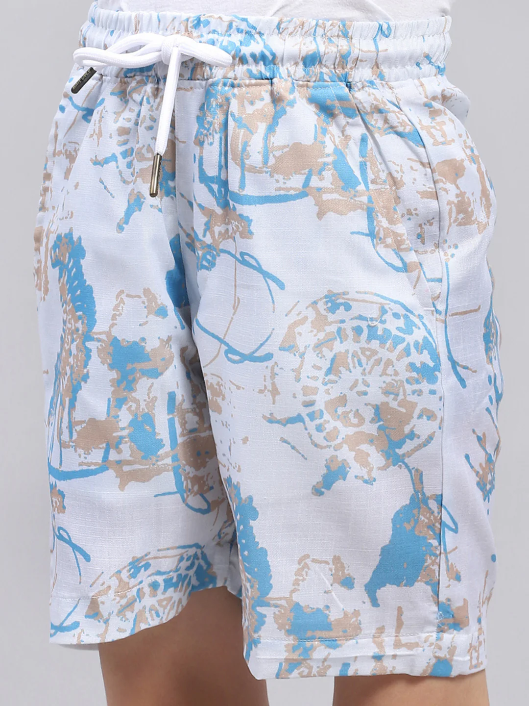 Boys Blue Printed Collar Half Sleeve Bermuda Set - Image 9