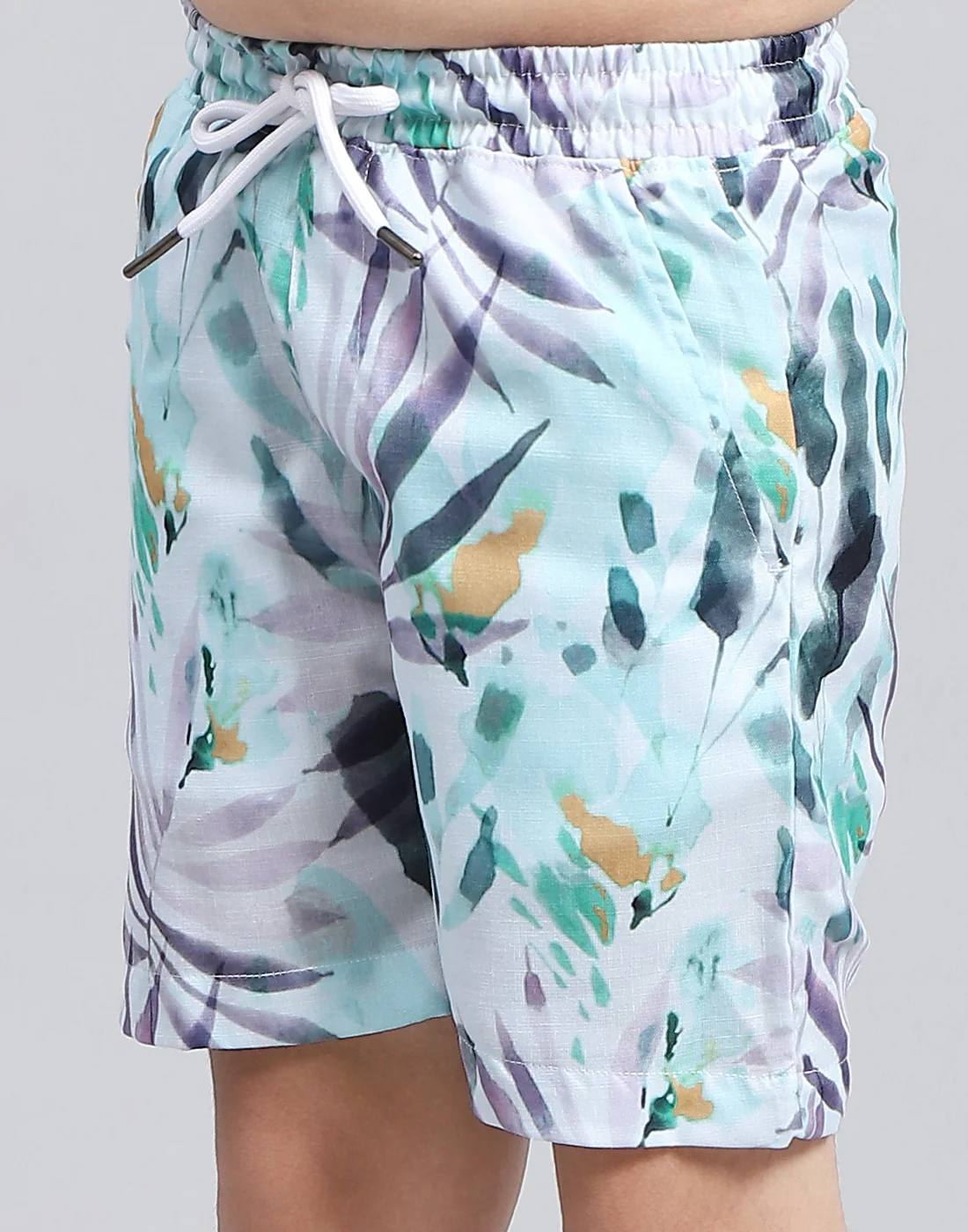 Boys Blue Printed Collar Neck Half Sleeve Bermuda Set - Image 7