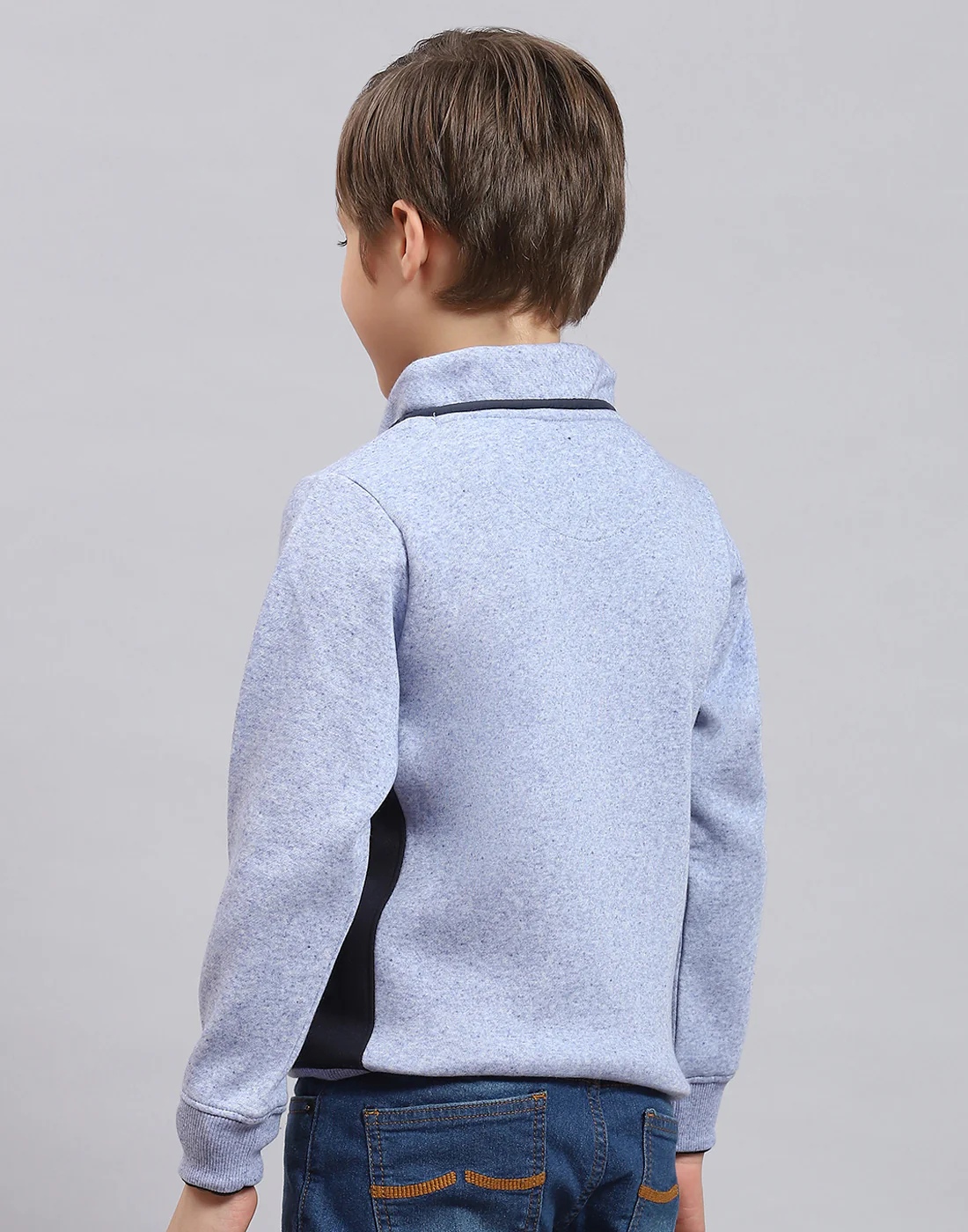 Boys Blue Printed F Neck Full Sleeve Sweatshirt - Image 6
