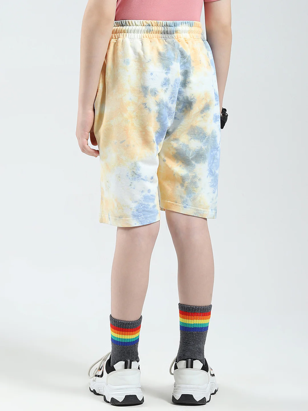 Boys Blue Printed Regular Fit Bermuda - Image 5