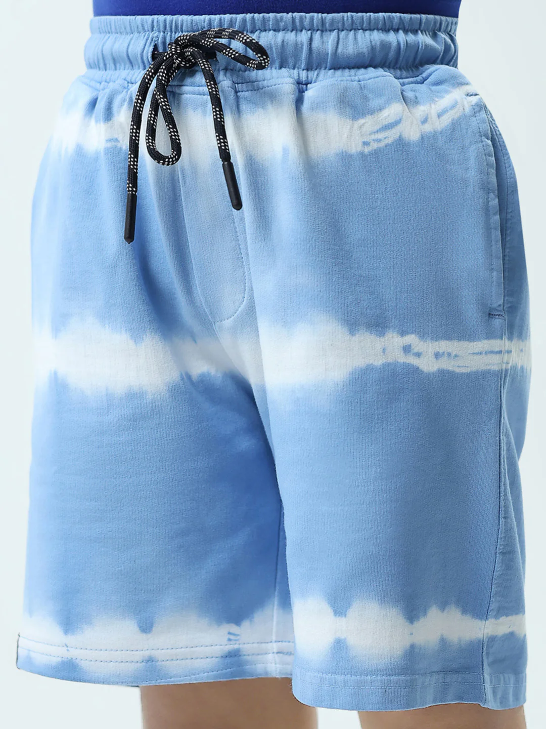 Boys Blue Printed Regular Fit Bermuda - Image 6
