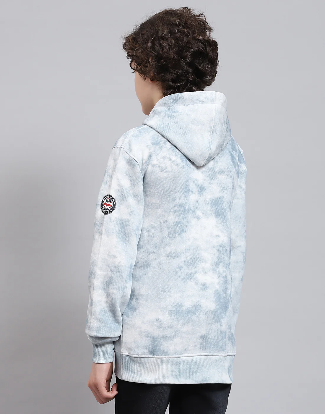 Boys Blue Printed Round Neck Full Sleeve Sweatshirt - Image 5