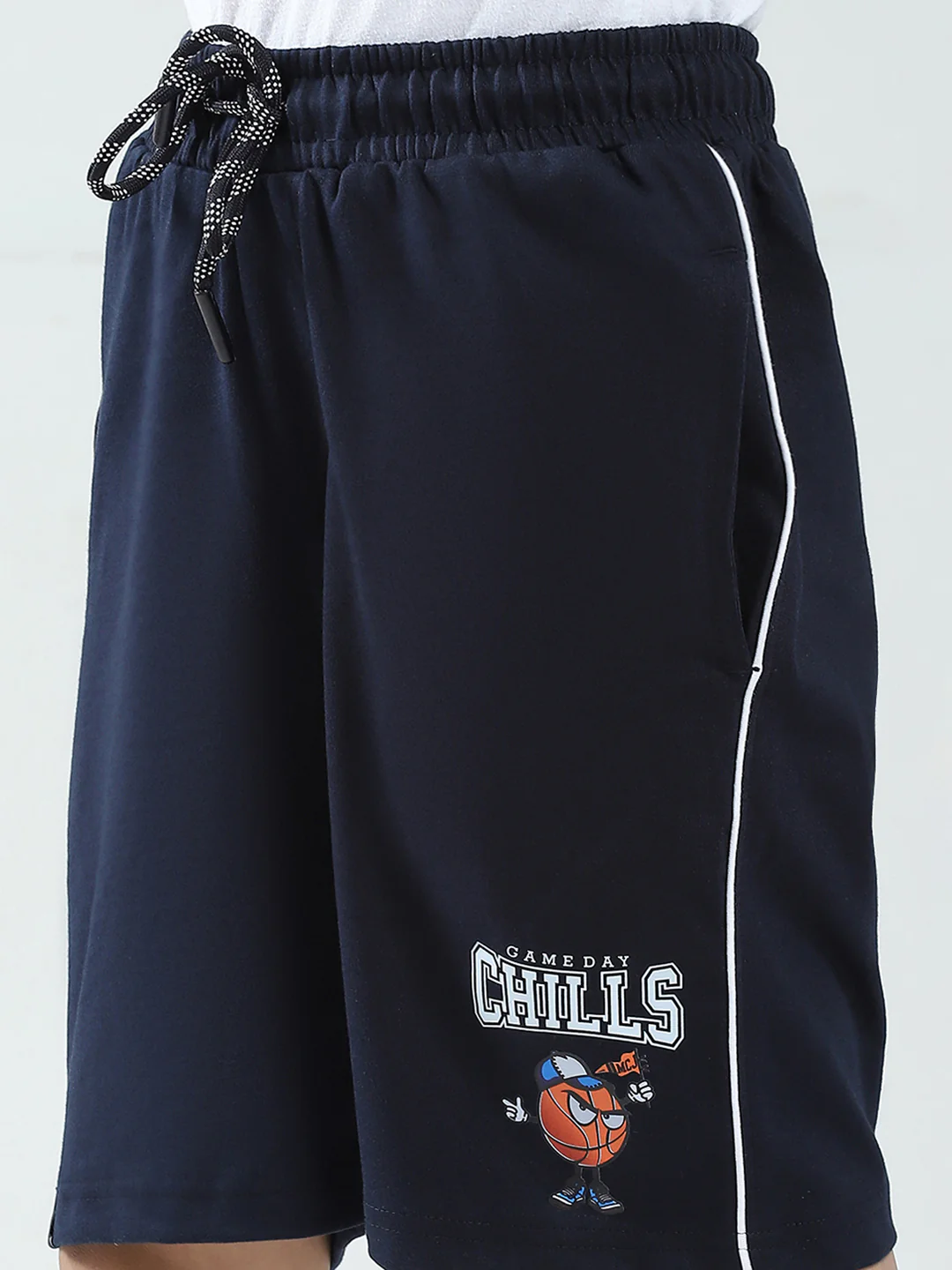 Boys Blue Printed Round Neck Half Sleeve Bermuda Set - Image 9