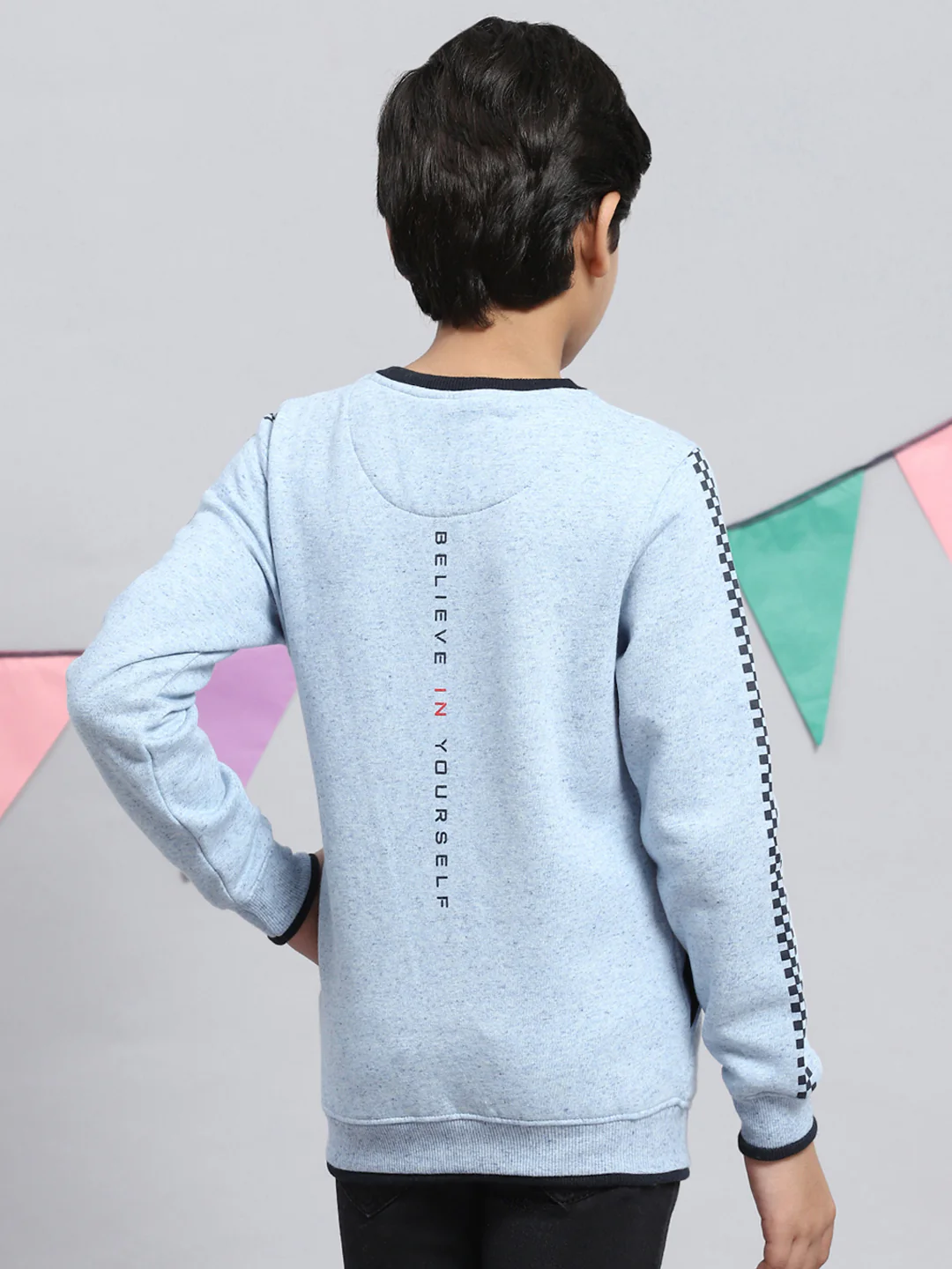 Boys Blue Printed Sweatshirt - Image 4