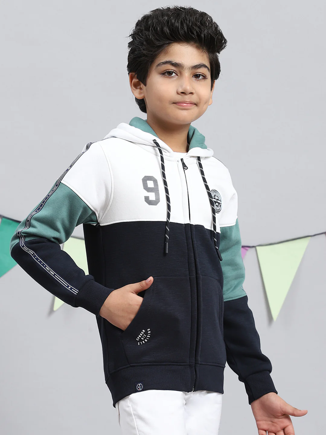Boys Blue Printed Sweatshirt - Image 2