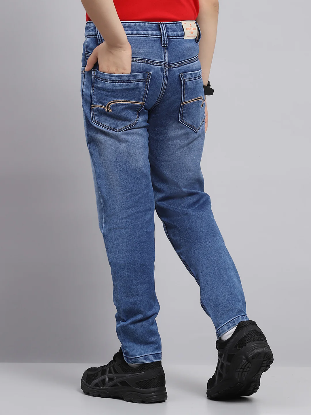 Boys Blue Solid Slim Fit Denim - Image 5
