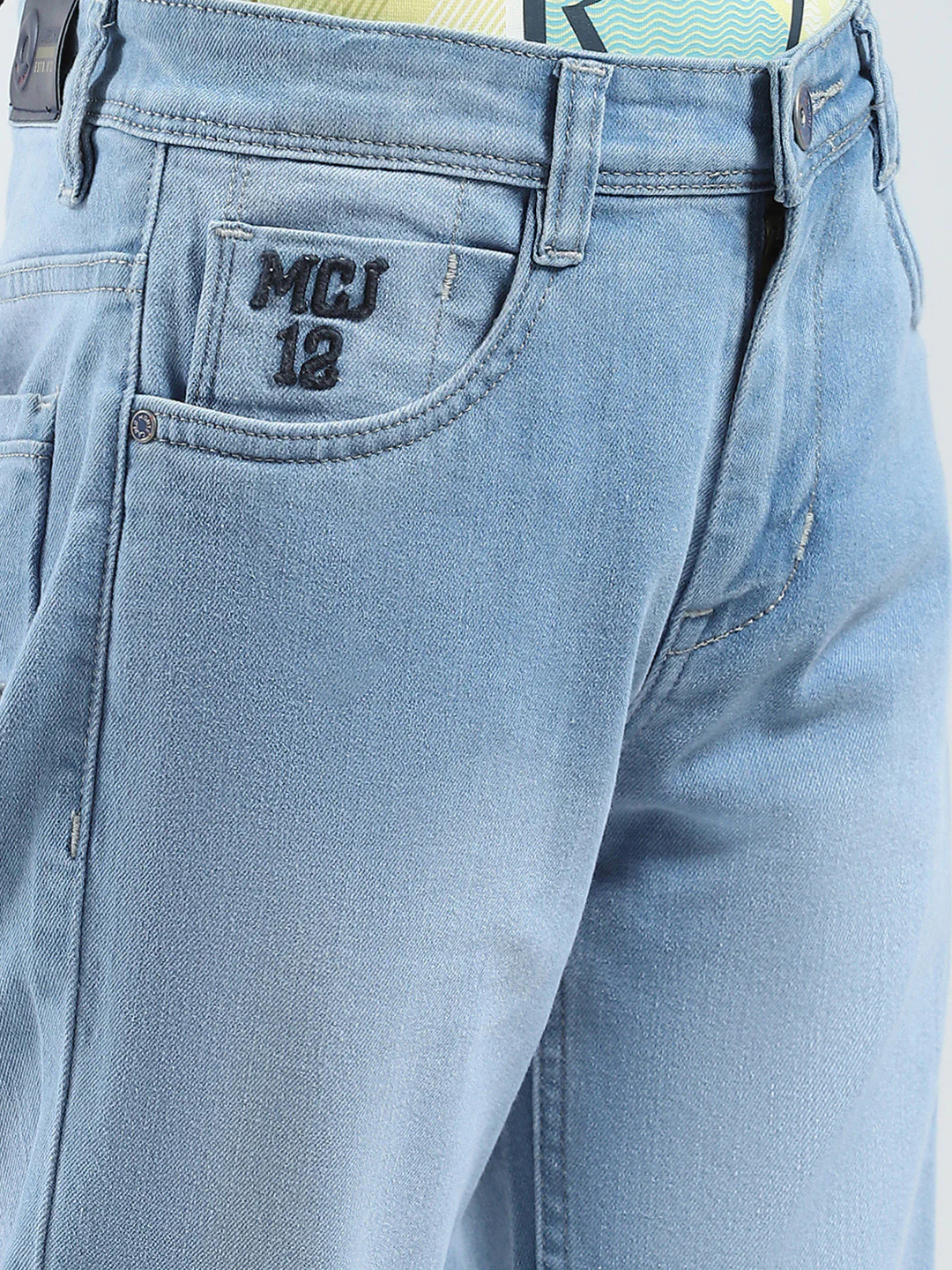 Boys Blue Solid Slim Fit Denim - Image 6