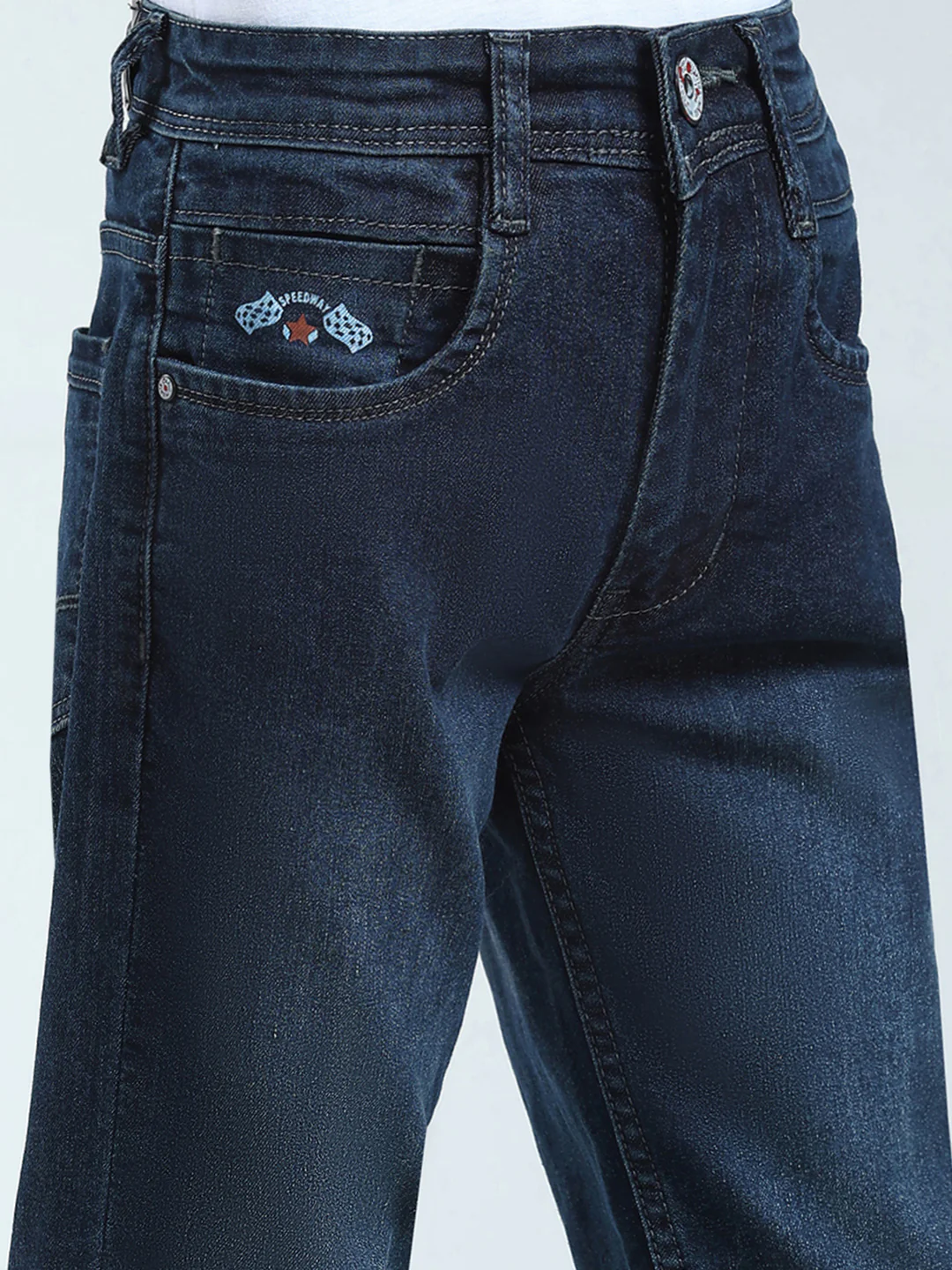 Boys Blue Solid Slim Fit Denim - Image 6