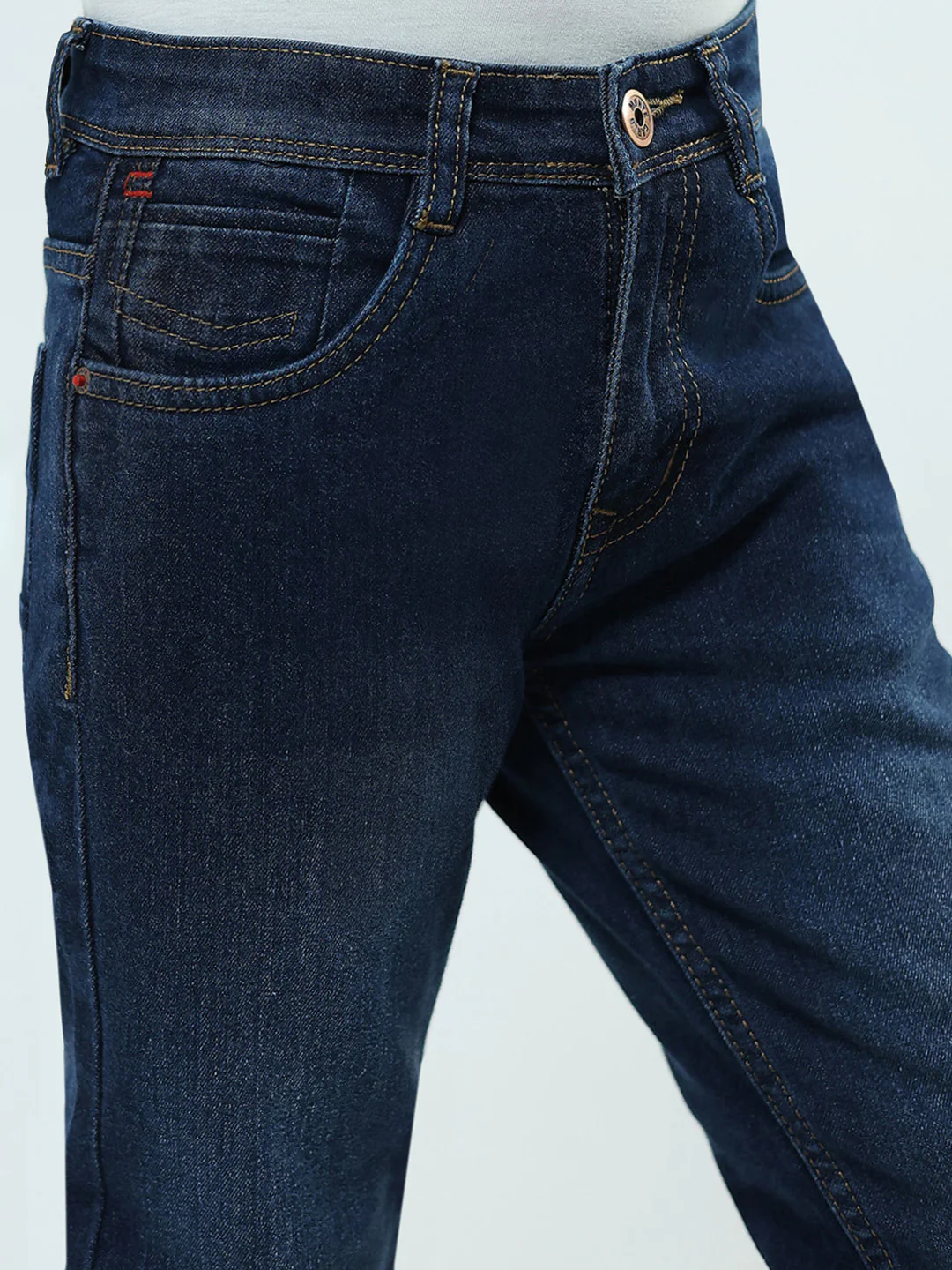 Boys Blue Solid Slim Fit Denim - Image 6