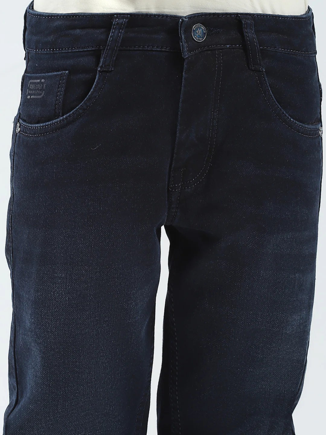 Boys Blue Solid Slim Fit Denim - Image 6