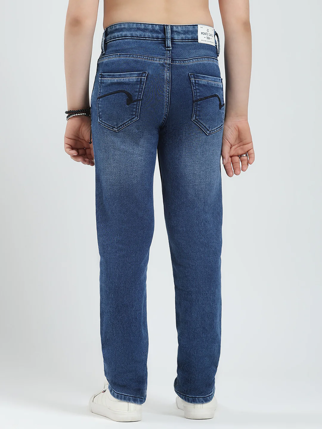 Boys Blue Solid Slim Fit Denim - Image 5