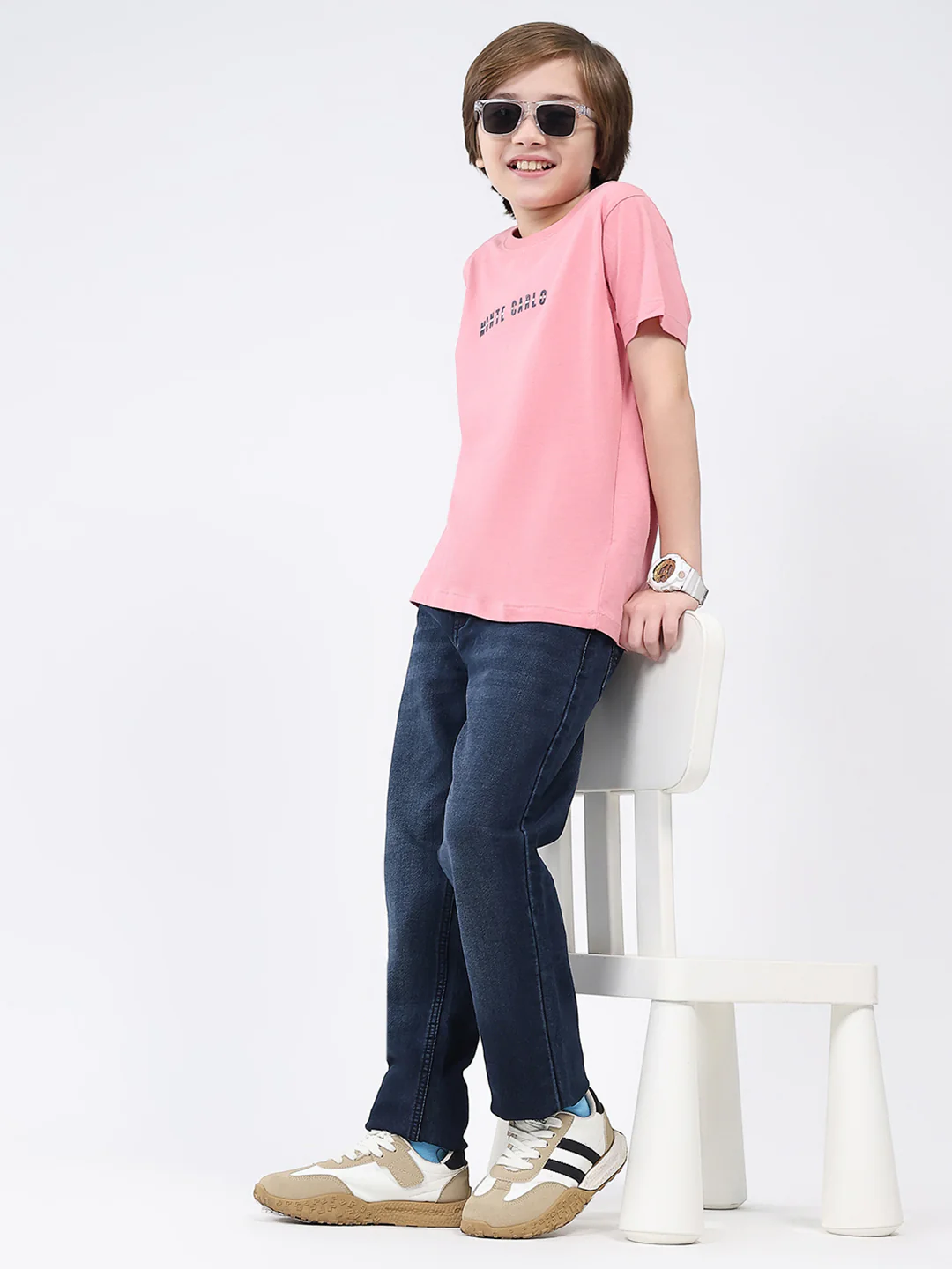 Boys Blue Solid Slim Fit Denim - Image 3