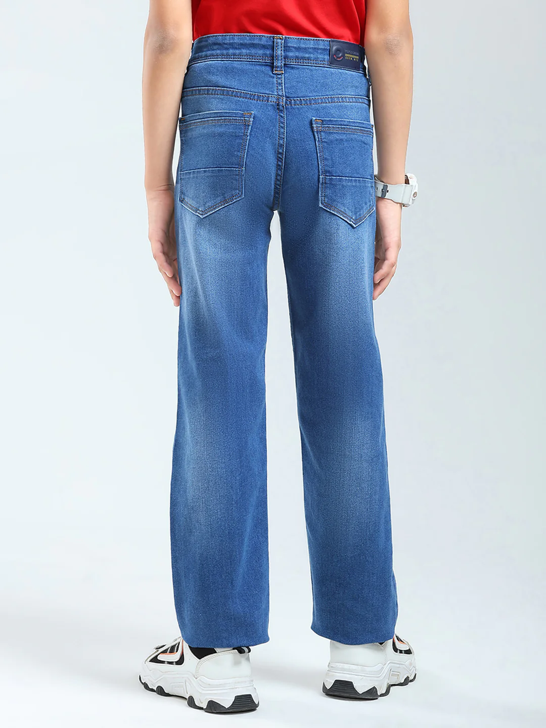 Boys Blue Solid Straight Fit Denim - Image 5