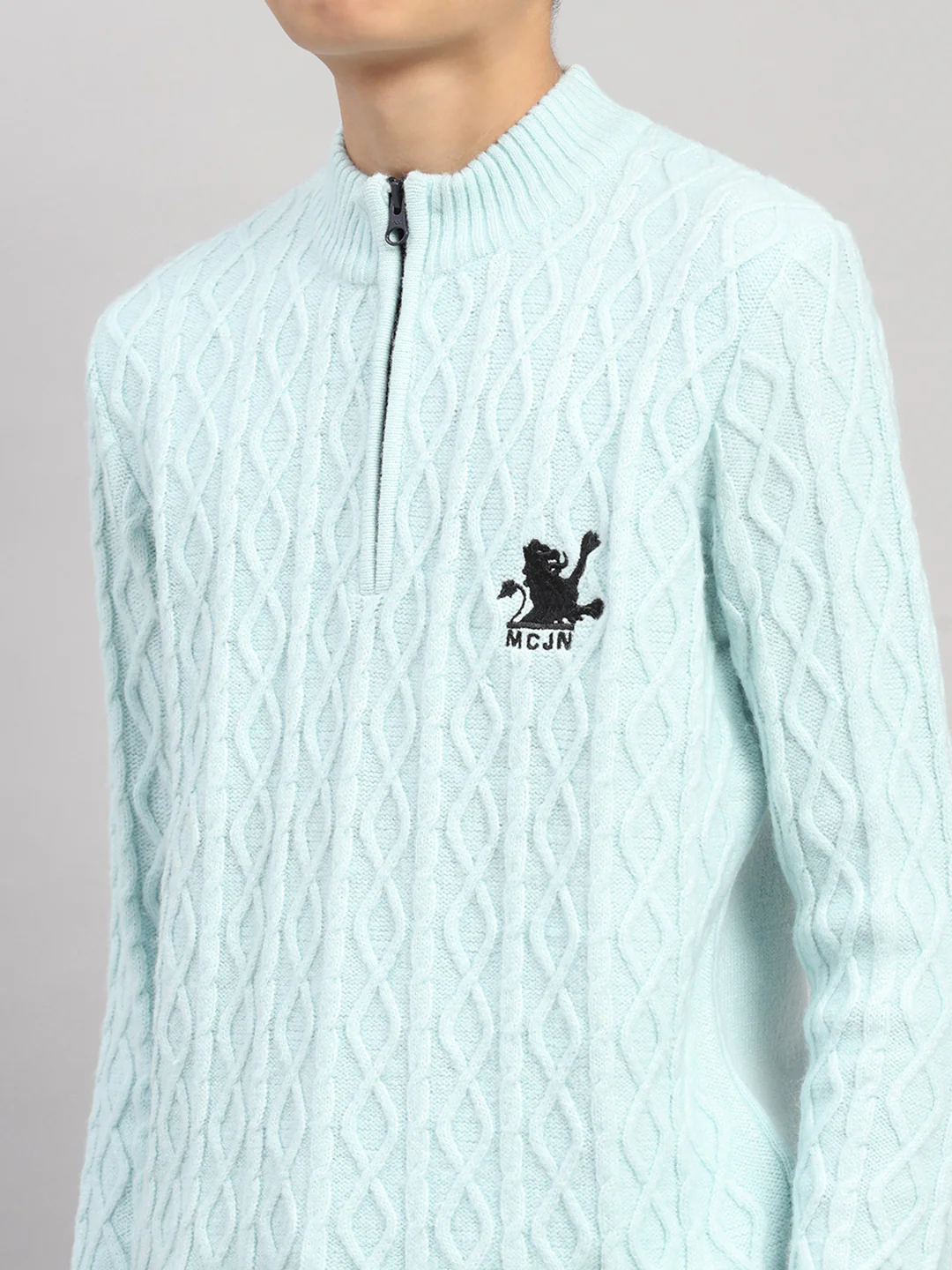 Boys Blue Stripe Collar Full Sleeve Pullover - Image 6