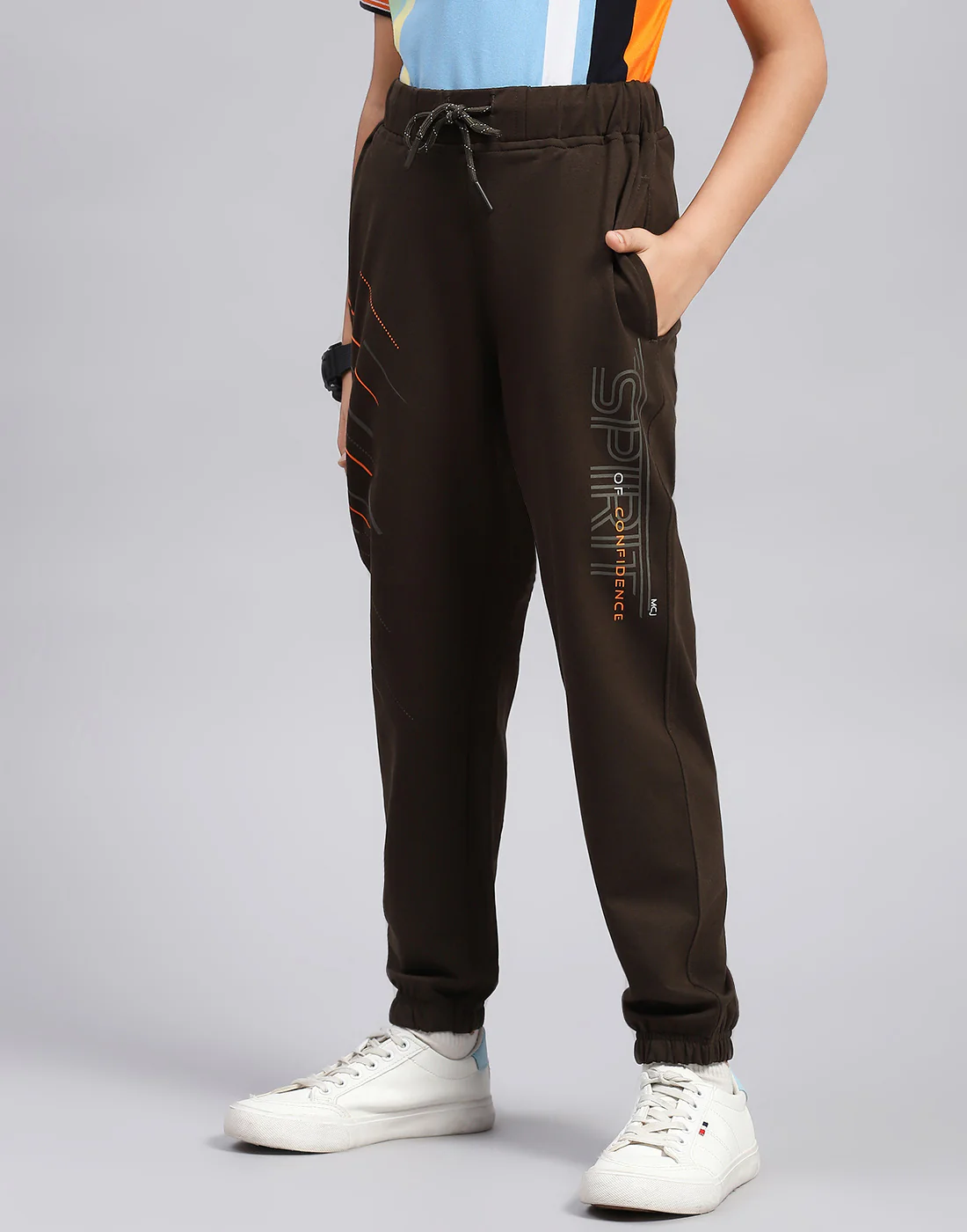 Boys Brown Printed Regular Fit Lower - Image 3