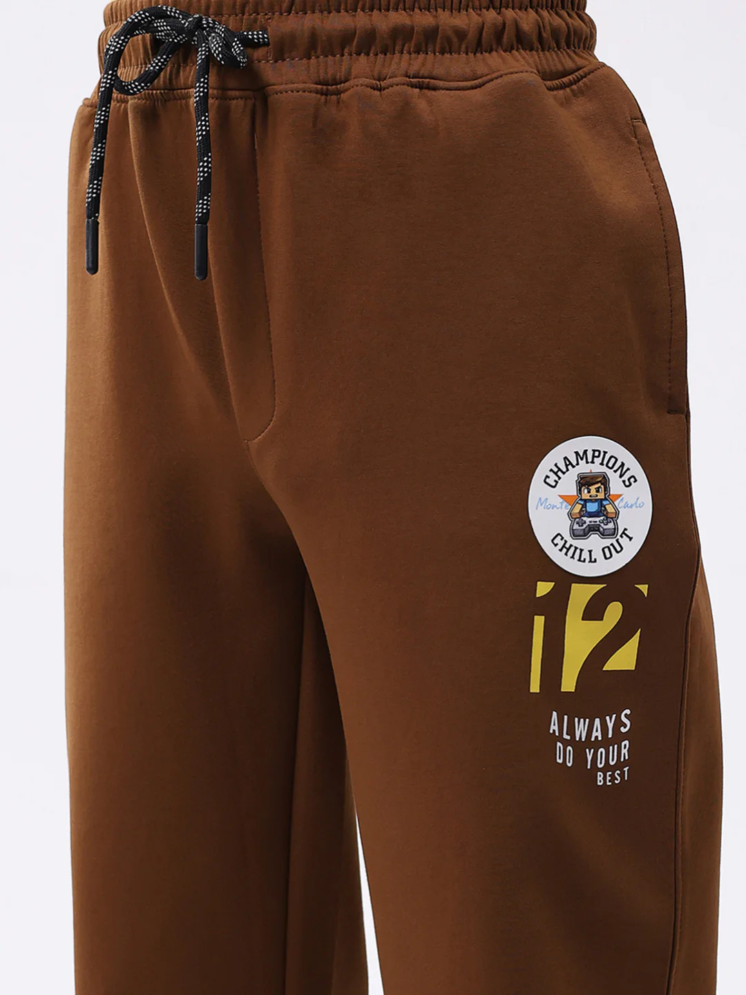 Boys Brown Printed Regular Fit Lower - Image 6