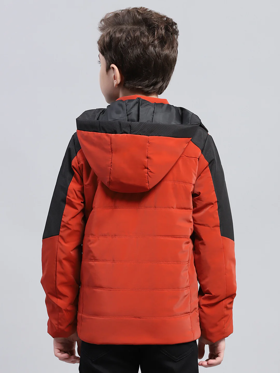 Boys Brown Solid Detachable Hood Full Sleeve Jacket - Image 5
