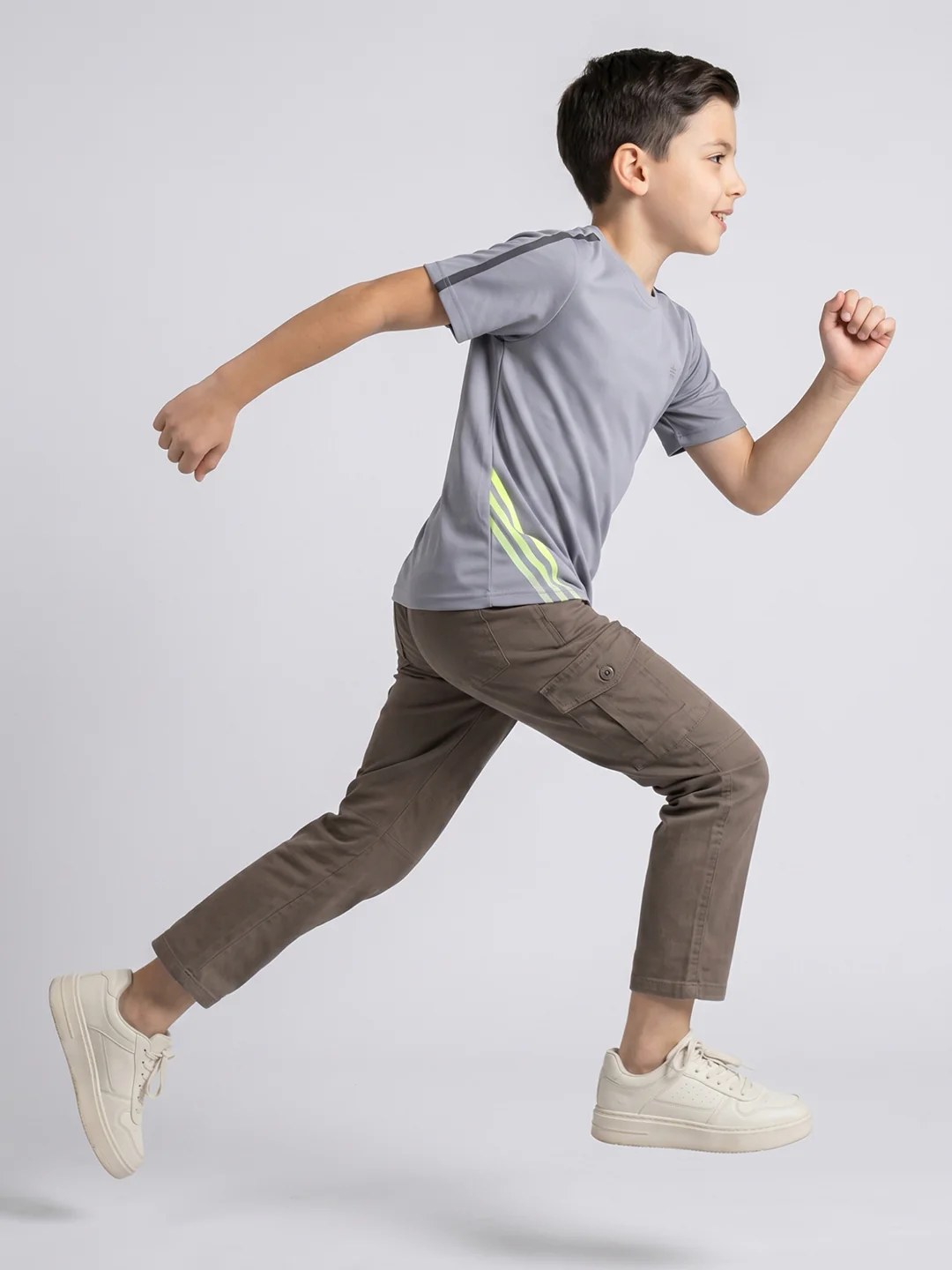 Boys Brown Solid Straight Fit Jogger - Image 5