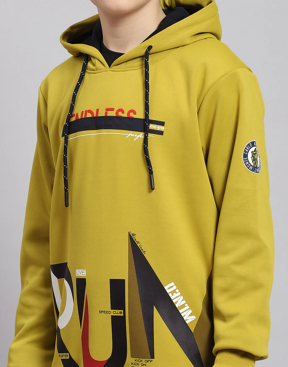 Boys Green Printed Hooded Full Sleeve Sweatshirt - Image 6