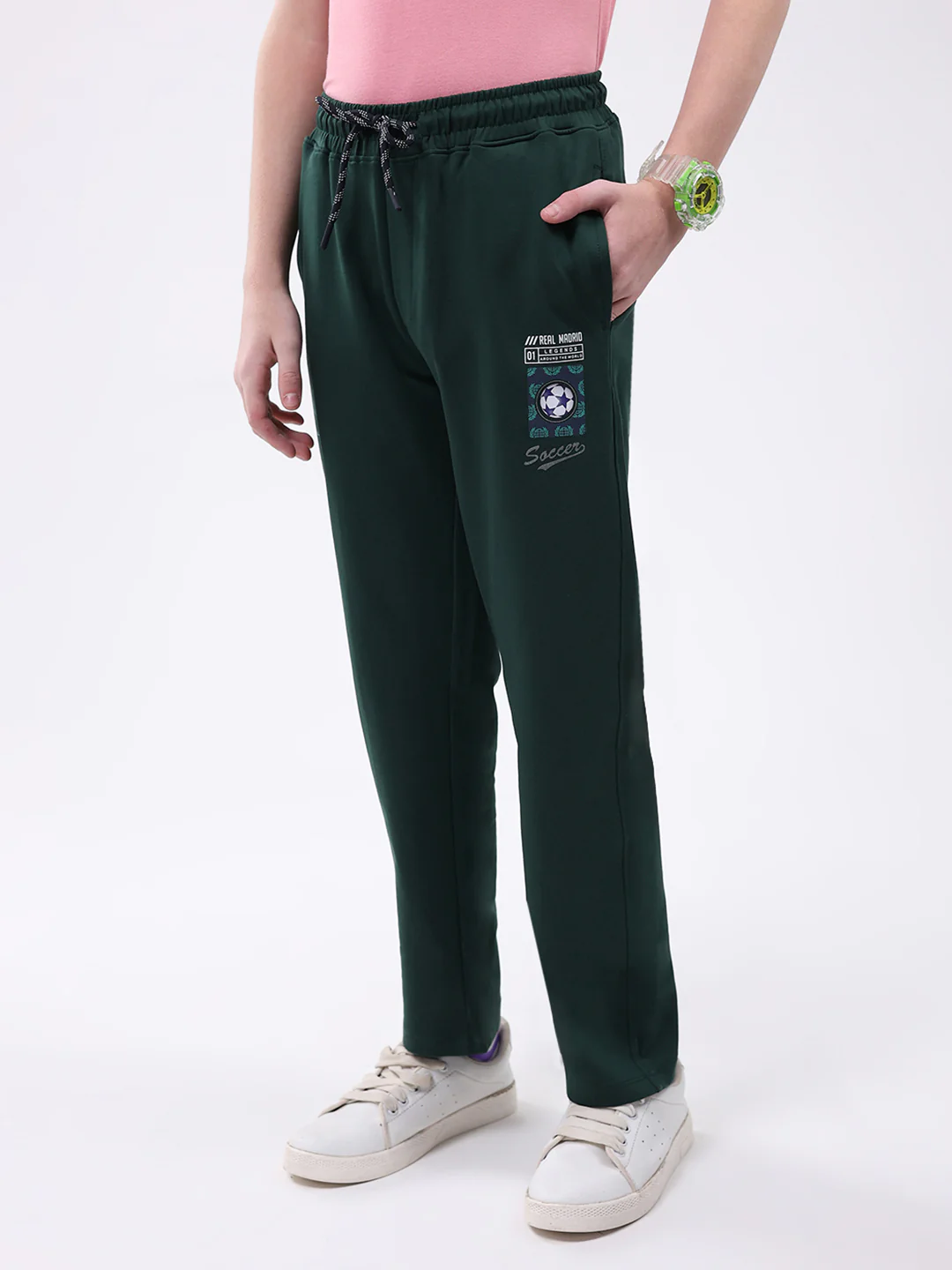 Boys Green Printed Regular Fit Lower - Image 3