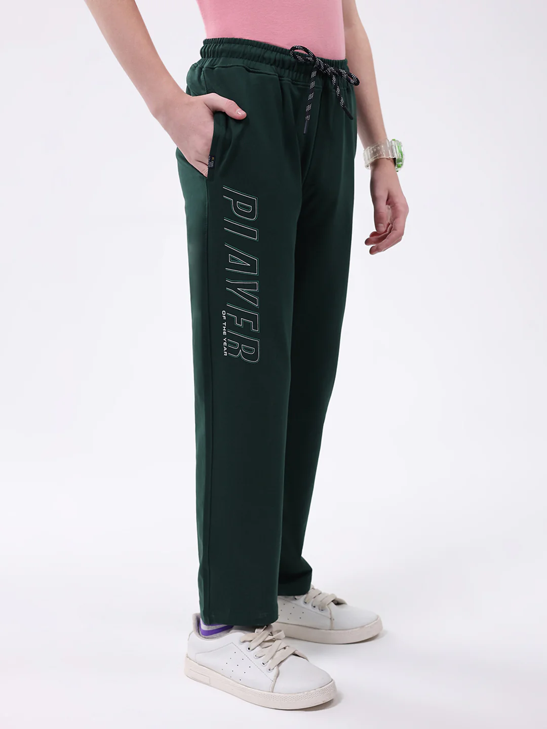 Boys Green Printed Regular Fit Lower - Image 4