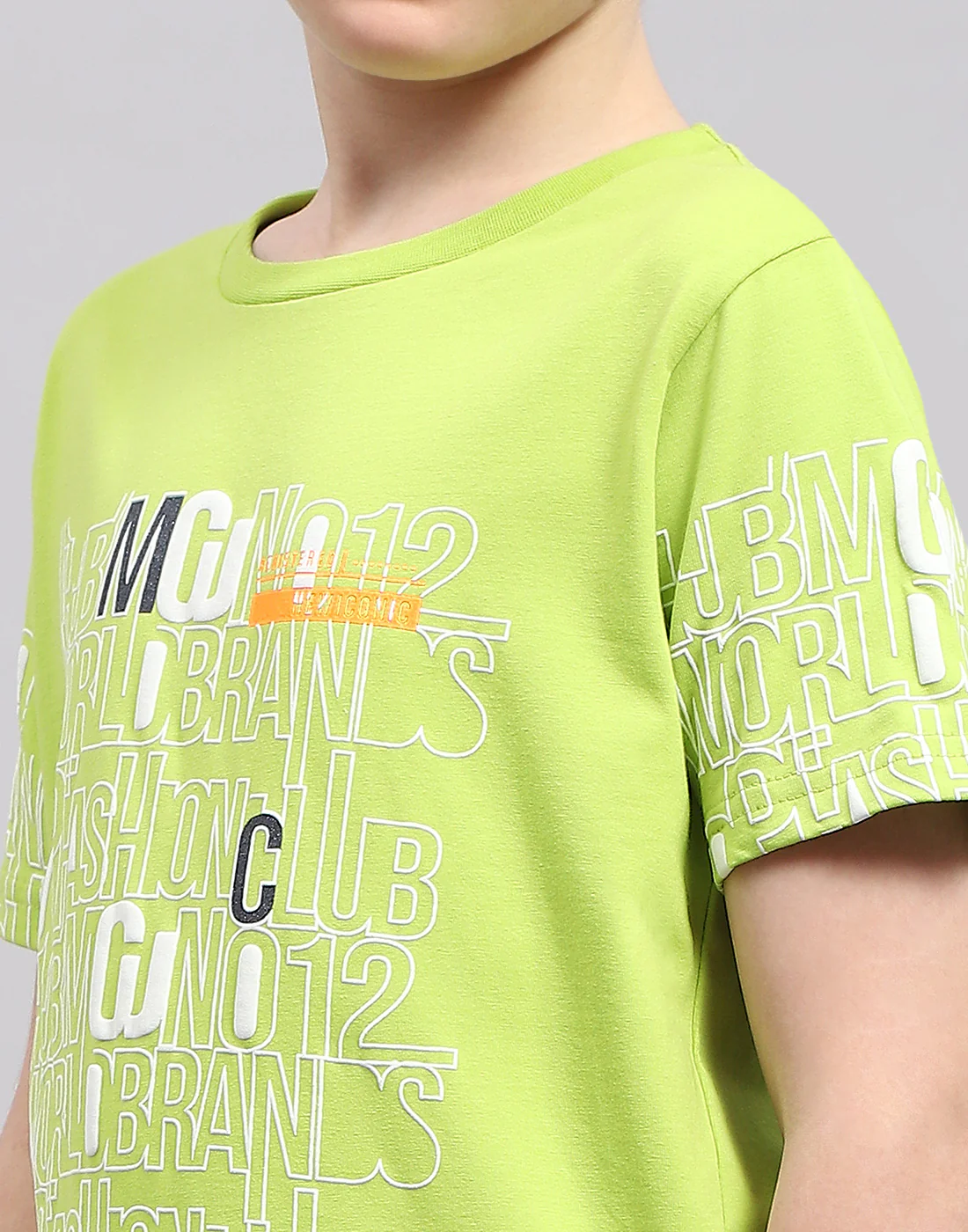 Boys Green Printed Round Neck Half Sleeve T-Shirt - Image 7