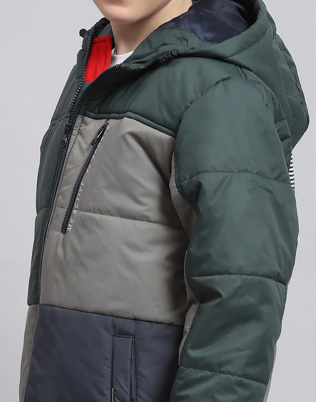Boys Green Solid Hooded Full Sleeve Boys Jacket - Image 6