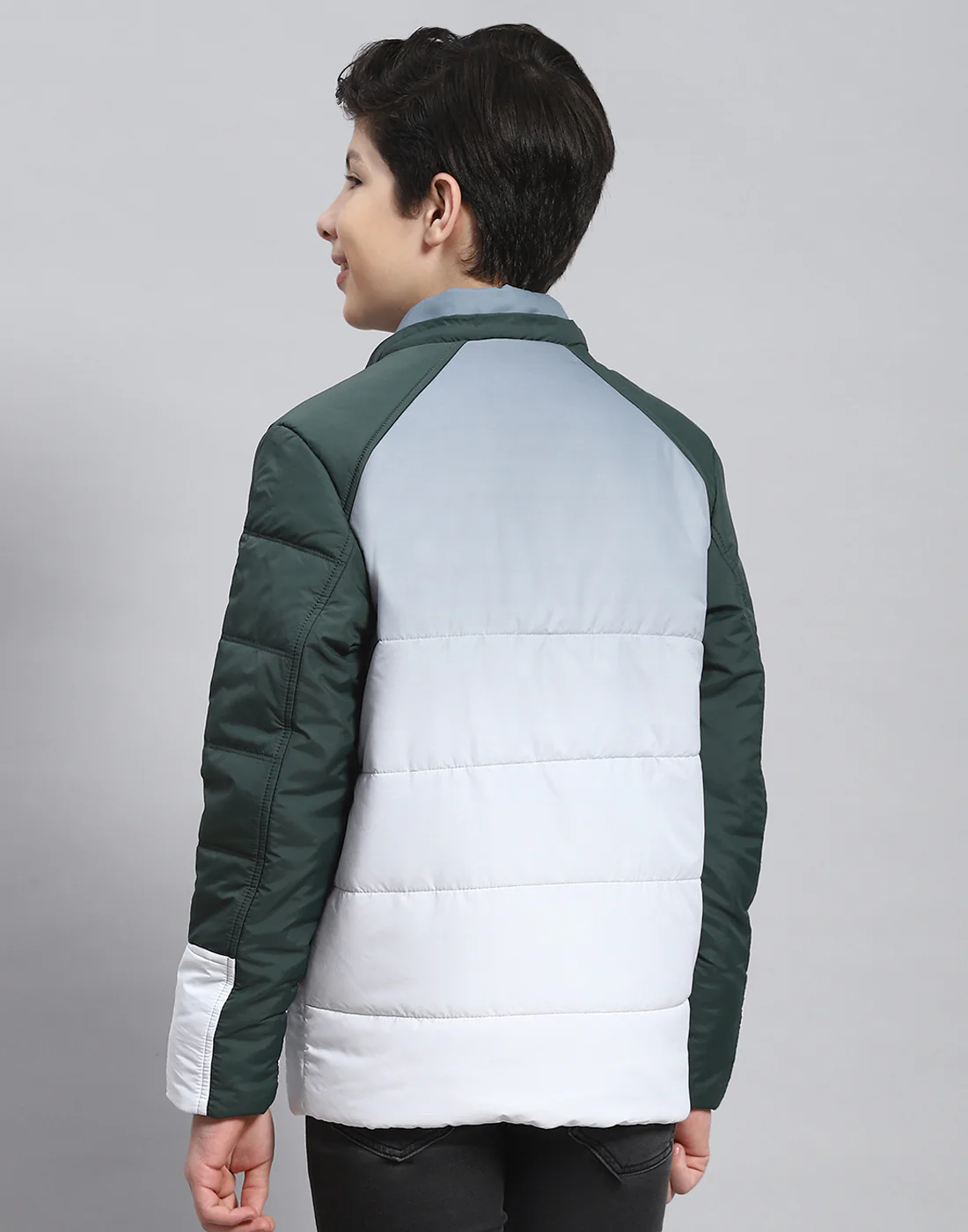 Boys Grey Colourblocked Hooded Full Sleeve Boys Jacket - Image 5