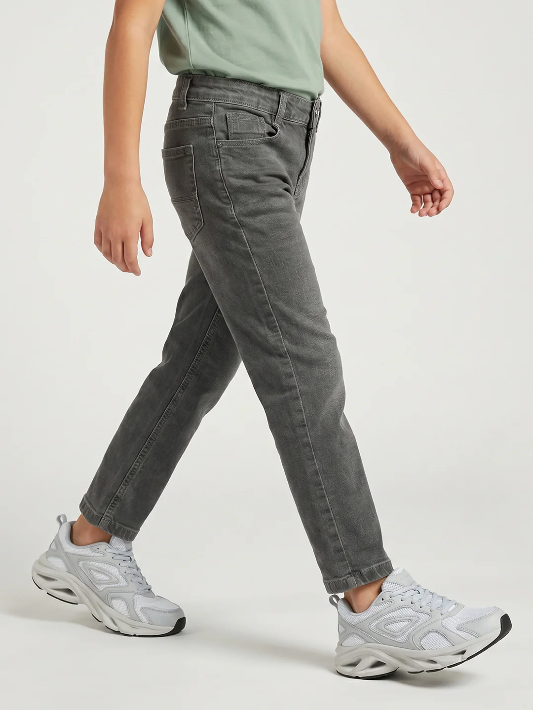 Boys Grey Light Wash Straight Fit Denim - Image 2