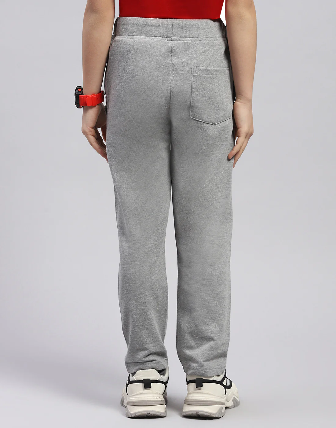 Boys Grey Melange Printed Regular Fit Lower - Image 5