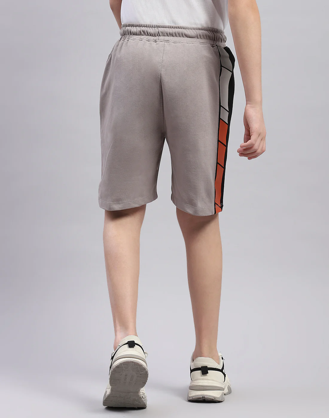 Boys Grey Printed Regular Fit Bermuda - Image 5